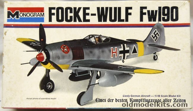 Monogram 1/48 Focke-Wulf FW-190 White Box Issue - A-8/R-3 / A-7/R2 / A7/R3 / A-5/U8 / A-8/R1 / A-5/U3 Tropical, 6804-0125 plastic model kit